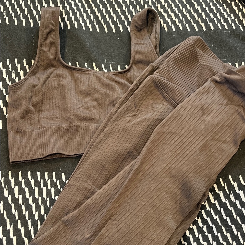 Olive Green Ethos Ribbed Set
